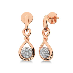 10K Rose Gold 1/4 Ct.Tw. Diamond Danglers Earrings - Larson Jewelers