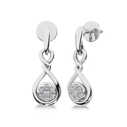 10K White Gold 1/4 Ct.Tw. Diamond Danglers Earrings - Larson Jewelers