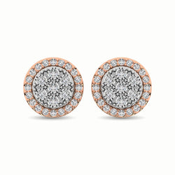 10K Two Tone 1/2 Ct.Tw. Diamond Stud Earrings - Larson Jewelers