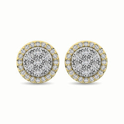10K Two Tone 1/2 Ct.Tw. Diamond Stud Earrings - Larson Jewelers
