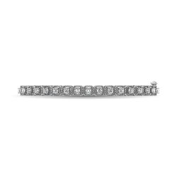 14K White Gold Diamond 1 Ct.Tw. Bangle With Milgrain Details - Larson Jewelers