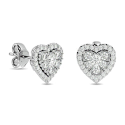 Diamond 1 ct tw Stud Earrings in 14K White Gold - Larson Jewelers