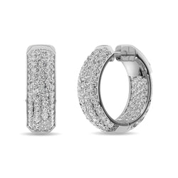 Diamond 2 1/8 ct tw Hoop Earrings in 14K White Gold - Larson Jewelers