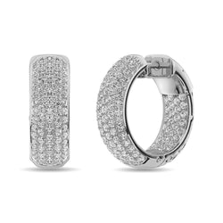 Diamond 3 1/8 ct tw Hoop Earrings in 14K White Gold - Larson Jewelers