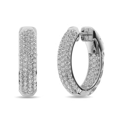 Diamond 2 1/6 ct tw Hoop Earrings in 14K White Gold - Larson Jewelers