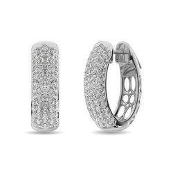 Diamond 2 1/10 ct tw Hoop Earrings in 14K White Gold - Larson Jewelers