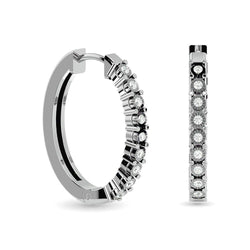 Diamond Hoop Earrings 1/8 ct tw in Sterling Silver - Larson Jewelers