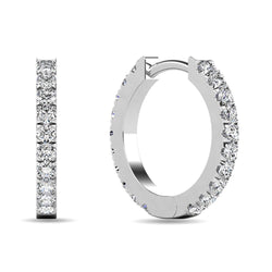 Diamond 5/8 ct tw Hoop Earrings in 10K White Gold - Larson Jewelers
