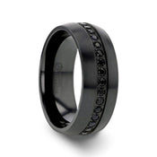 TALON Black Titanium Ring with Black Sapphires - 6mm - 8mm - Larson Jewelers