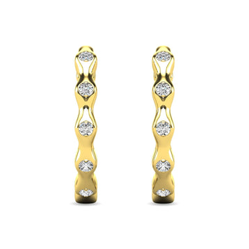 Diamond 1/10 ct tw Hoop Earrings in 10K Yellow Gold - Larson Jewelers
