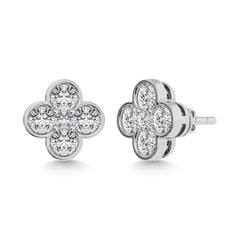 Diamond 1 1/2 ct tw Flower Ring in 14K White Gold - Larson Jewelers