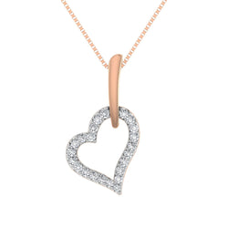 10K Rose Gold 1/10 Ct.Tw. Diamond Heart Pendant - Larson Jewelers