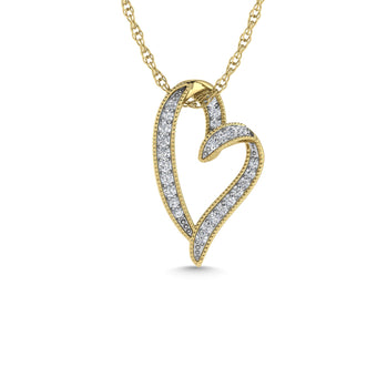 Diamond 1/6 Ct.Tw. Heart Pendant in 10K Yellow Gold - Larson Jewelers