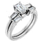 SAMANTHA Silver Emerald Cut Lab Grown Diamond Engagement Ring