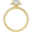 DAYSTAR 14K Yellow Gold Halo Cushion Lab Grown Diamond Engagement Ring