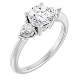 UNICE Platinum Round Lab Grown Diamond Engagement Ring