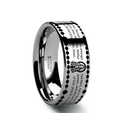 HAIL MARY Laser Engraved Tungsten Carbide Ring