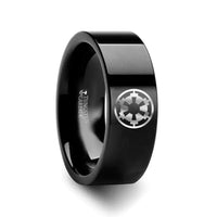 Sith Imperial Emblem Star Wars Black Tungsten Engraved Ring - 2mm - 12mm - Larson Jewelers