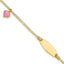 14k Polished Kids ID with Pink Enameled Puff Heart 5.5in Bracelet - Larson Jewelers
