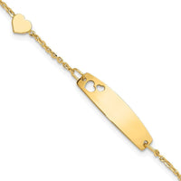 14K Polished Heart Children's ID Bracelet - Larson Jewelers