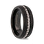 TSAR Black Tungsten Carbide Ring Domed Brushed Finish with White Sapphires - 8mm - Larson Jewelers