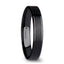 OLIVIA Women's Flat Black Ceramic Ring with Brushed Center & Polished Edges - 4mm - Larson Jewelers