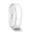 GLACIER White Ceramic Wedding Band with Beveled Edges and Polished Finish - 6mm & 8mm - Larson Jewelers