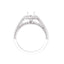 MADELEINE Halo Style Four Prong Lab Diamond Engagement Ring with Round Stone Setting in 18K White Gold - Larson Jewelers