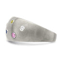 ACCALIA Domed Titanium Ring with Multi-Color Sapphires by Edward Mirell - 12 mm - Larson Jewelers