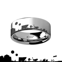 Tatooine Star Wars New Hope Jawas Jabbas Palace Tungsten Engraved Ring - 4mm - 12mm - Larson Jewelers