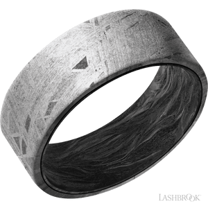 Meteorite with None Finish and Forged Carbon Fiber - 8MM - Larson Jewelers