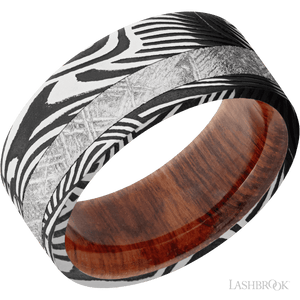 Sunset with Acid Finish and Meteorite Inlay and Snake Wood - 9MM - Larson Jewelers