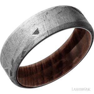 Meteorite with None Finish and Sequoia - 7MM - Larson Jewelers