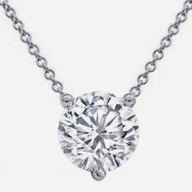 1.50 ct Solitaire Pendant with Round Lab Diamond by Mercury Rings