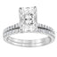 3.50 cttw Hidden Halo Bridal Ring with 3.00 center Emerald Lab Diamond by Mercury Rings