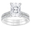 3.50 cttw Hidden Halo Bridal Ring with 3.00 center Radiant Lab Diamond by Mercury Rings