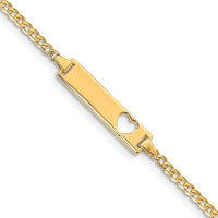 14k Cut-out Heart Curb Link ID Bracelet - Larson Jewelers