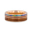 MOANA Smoked Rose Gold Tungsten Ring with Hawaiian Koa Wood Abalone & Guitar String - 8mm - Larson Jewelers