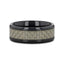 MYSTIQUE Beveled White Carbon Fiber Inlaid Ceramic Ring - 8mm - Larson Jewelers