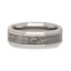 CELESTIAL Flat Tungsten Carbide Ring with Beveled Edges and Meteorite Inlay Thorsten - 8mm - Larson Jewelers