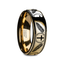 PALM BRANCHES on Domed Gold Plated Tungsten Carbide Ring