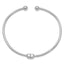 Sterling Silver Rhodium-plated Heart Cuff Bangle - Larson Jewelers