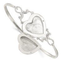 Sterling Silver 22mm Heart Locket Flexible Bangle Bracelet - Larson Jewelers