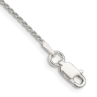 Sterling Silver 1.1mm Diamond-cut Rope Chain Anklet