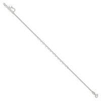 Sterling Silver Heart Charm 9in Plus 1in ext. Anklet - Larson Jewelers