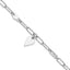 Sterling Silver Rhodium-plated Diamond-cut LOVE/Heart Dangle Bracelet - Larson Jewelers