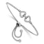 Sterling Silver Rhodium-plated CZ Linked Hearts Adjustable Bracelet - Larson Jewelers