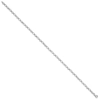 Sterling Silver Rhodium-plated Heart Link 10in Anklet - Larson Jewelers