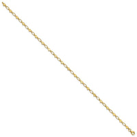 Sterling Silver Gold-tone Heart Link 10in Anklet - Larson Jewelers