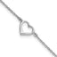 Sterling Silver Rhodium-plated Open Heart 10in Anklet - Larson Jewelers